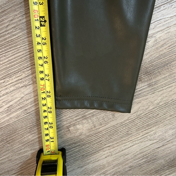 Chic Olive High-Waist Faux Leather Leggings - Picture 7 of 8